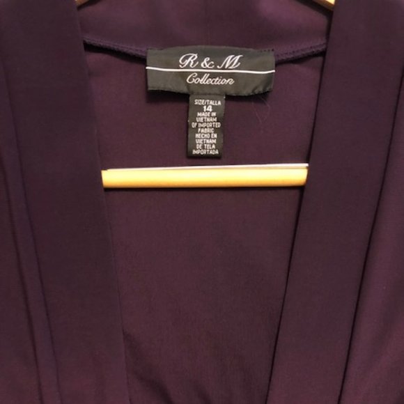 R & M Collection Mesh Topper Jacket Eggplant size 14 - Picture 3 of 6